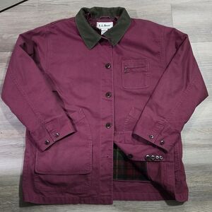 L.L. Bean Women’s Petite Large Field Coat Burgundy Thinsulate Lined - GUC